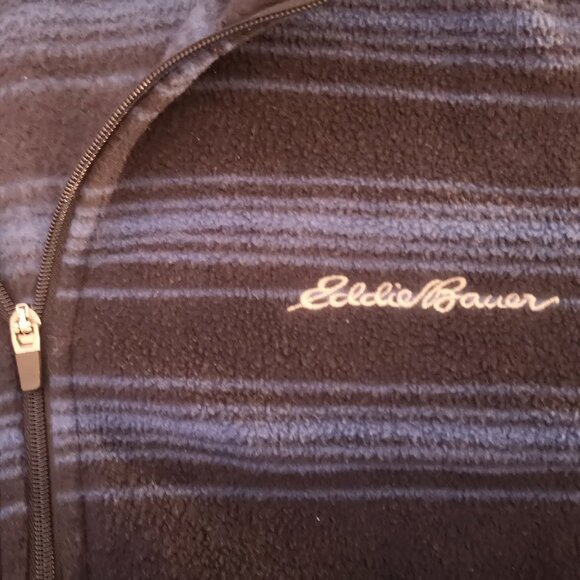 Eddie Bauer Men's Size Large Navy & Royal Blue 1/4 Zip Fleece Pullover - Picture 5 of 11